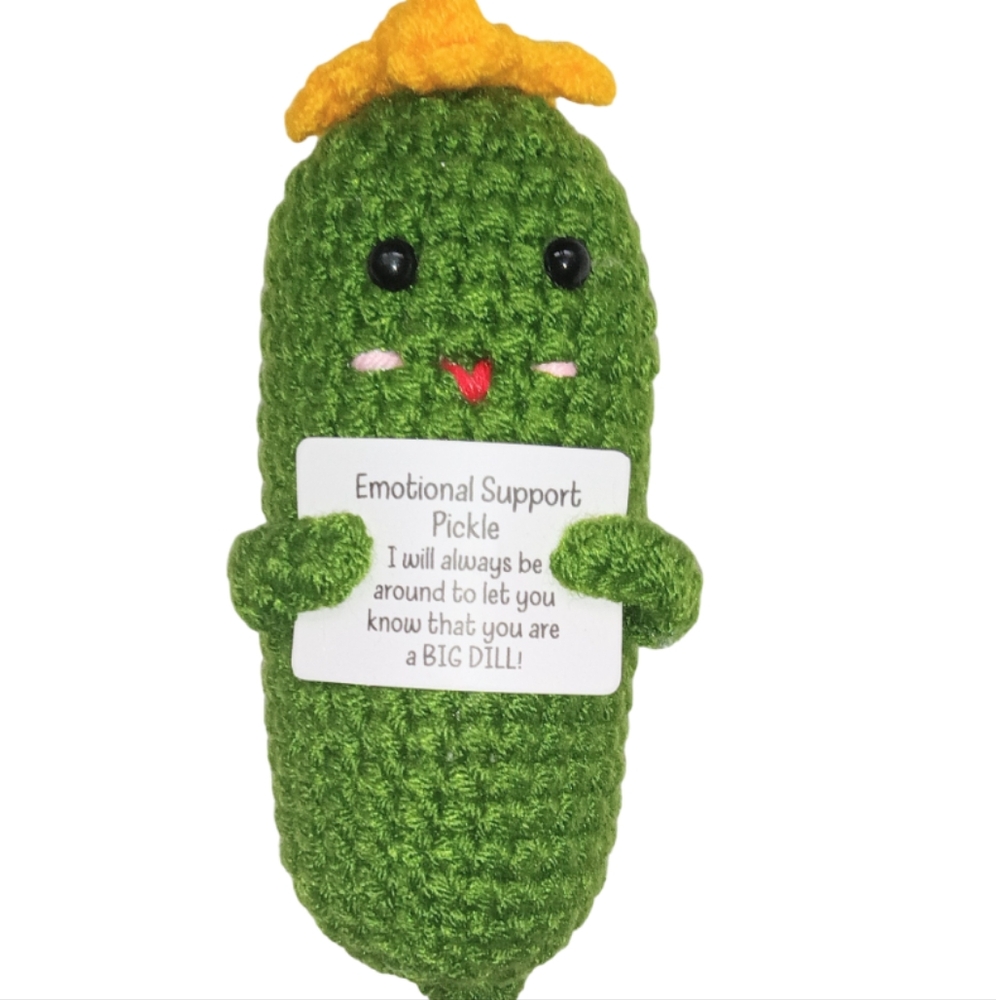 Green Crochet Emotional Support Pickle